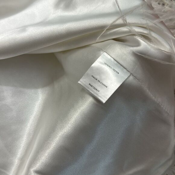 NBD Celine white feather asymmetrical strapless dress XS Revolve - Picture 6 of 7